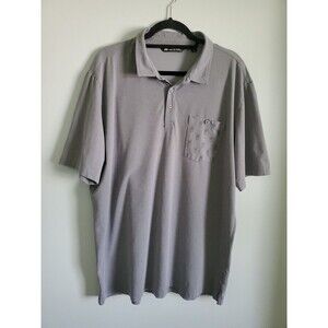 Travis Mathew Polo Shirt Mens XXL Gray Pineapple Pocket Golf Sports Preppy